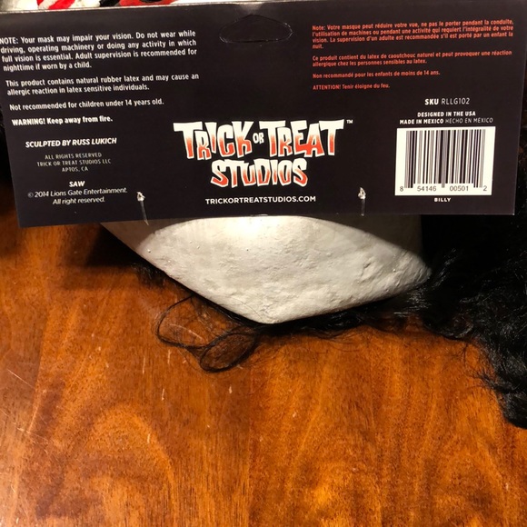 Trick Or Treat Studios  Costumes  Saw Jigsaw Halloween Mask New 